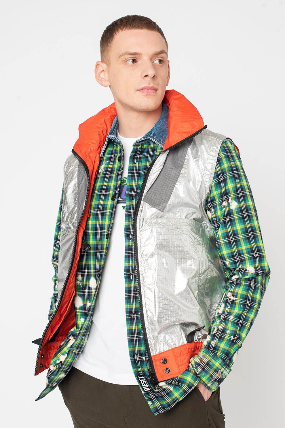 Diesel, Vesta matlasata reversibila Giotis, Argintiu