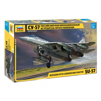 Macheta aeromodele Zvezda Russian Fifth-Generation Fighter Suhoi SU-57 1:48 ZVEZ 4824 Macheta aeromodele Zvezda Russian Fifth-Generation Fighter Suhoi SU-57 1:48 ZVEZ 4824