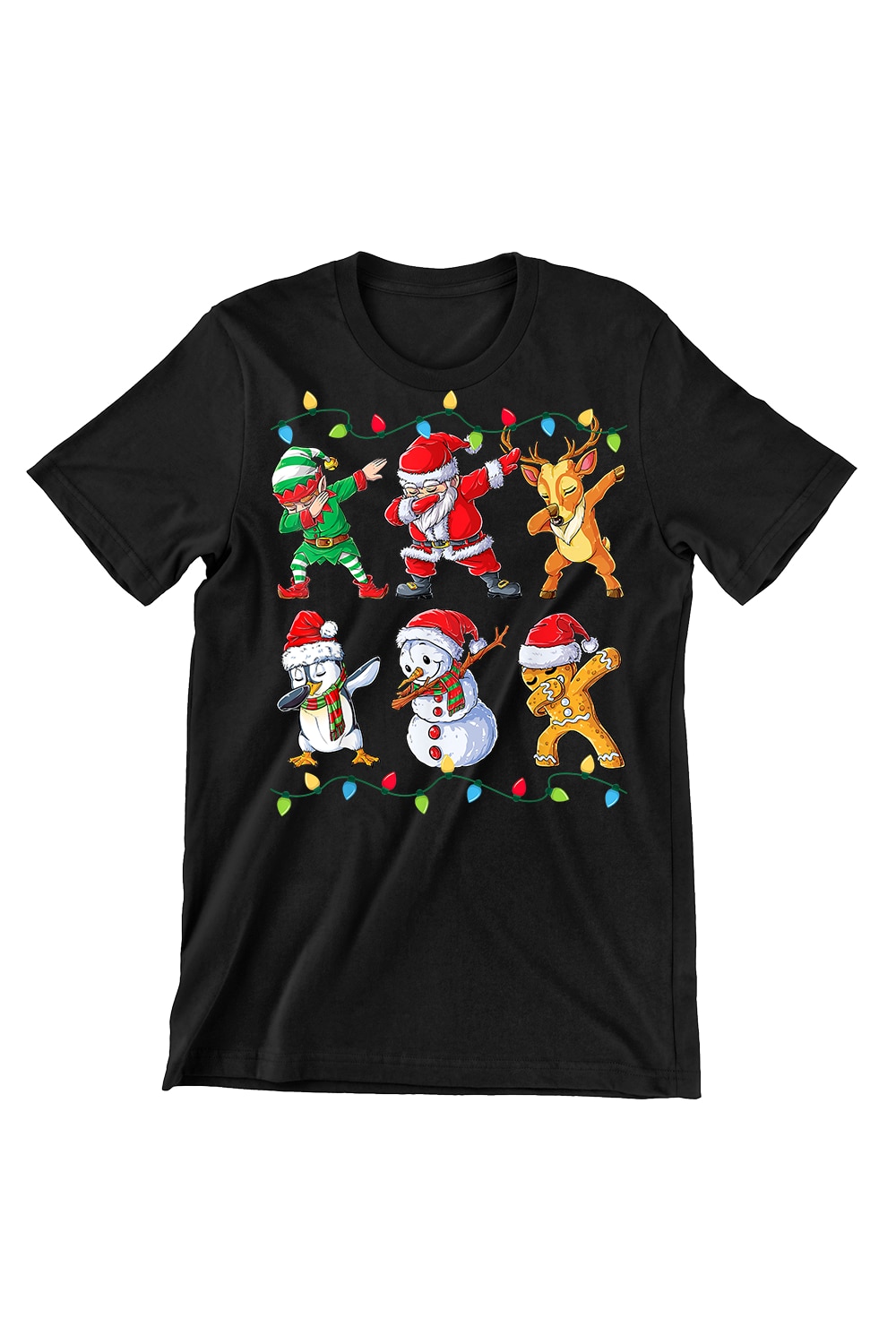 Tricou Barbati de Craciun Funny, Dabbing group, regular fit, bumbac, Negru