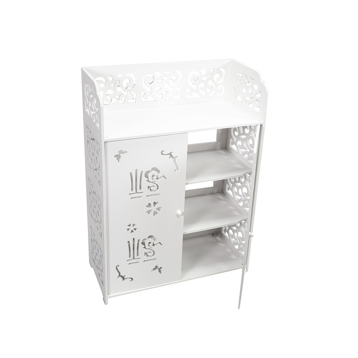 Dulap cu 2 usi, sertar, D3470PVC Alb 87x63x31 cm