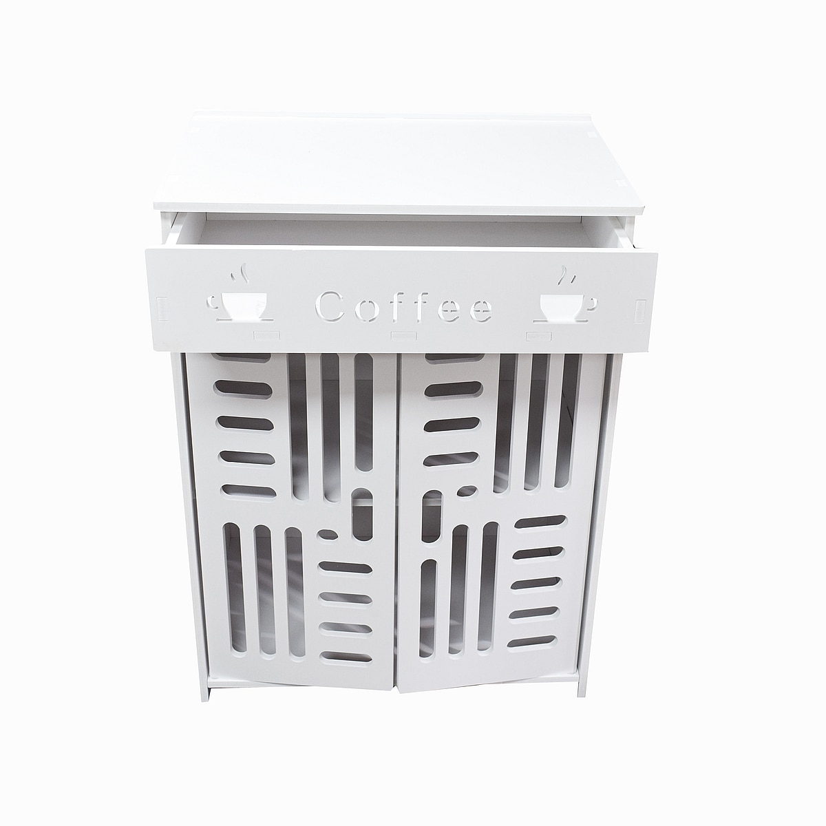 Dulap cu 2 usi, sertar, D3455PVC Alb 80x60x40 cm