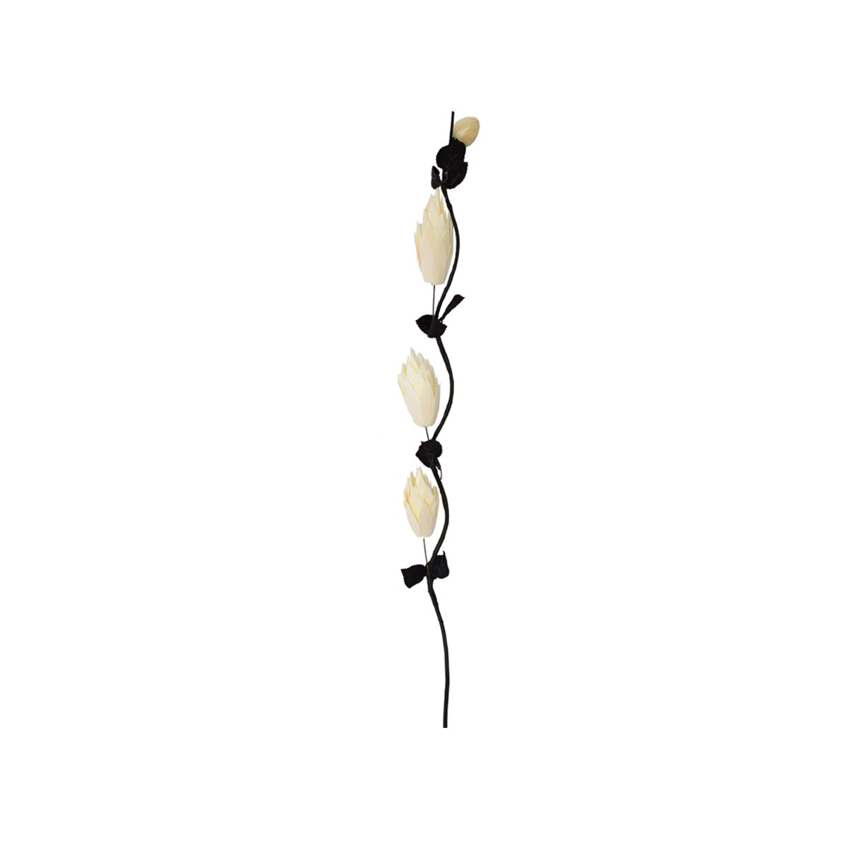 Set 5 plante artificiale din plastic si lemn, Naimeed D3036, culoare Alb, 160 x 12 cm