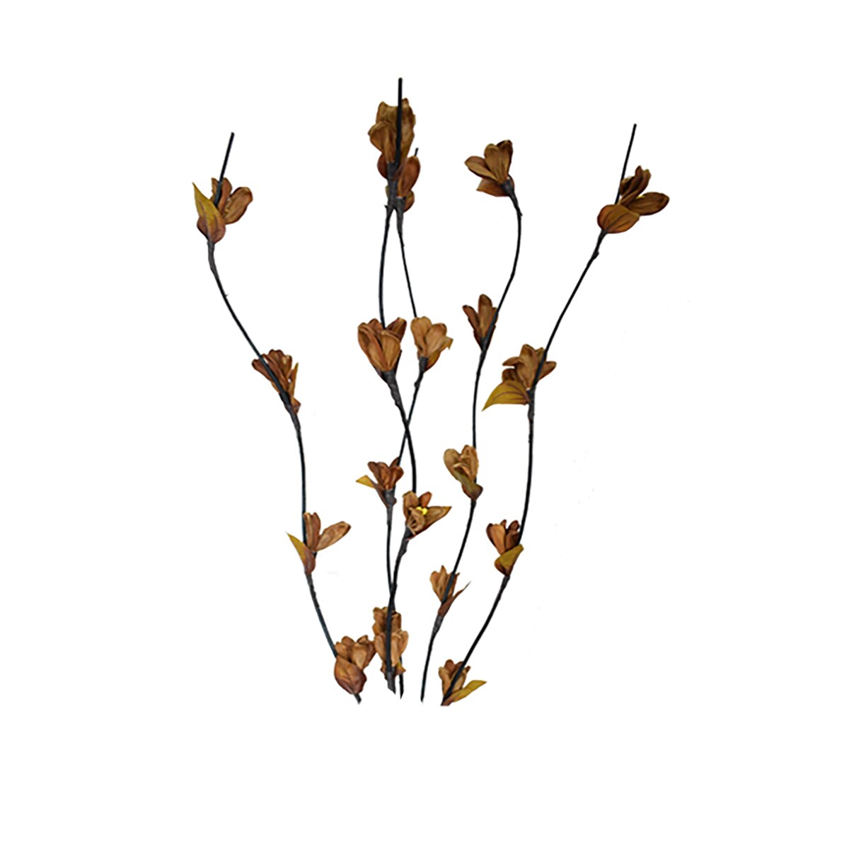 Set 5 plante artificiale din plastic si lemn, Naimeed D3023, culoare Maro, 157 x 6 cm