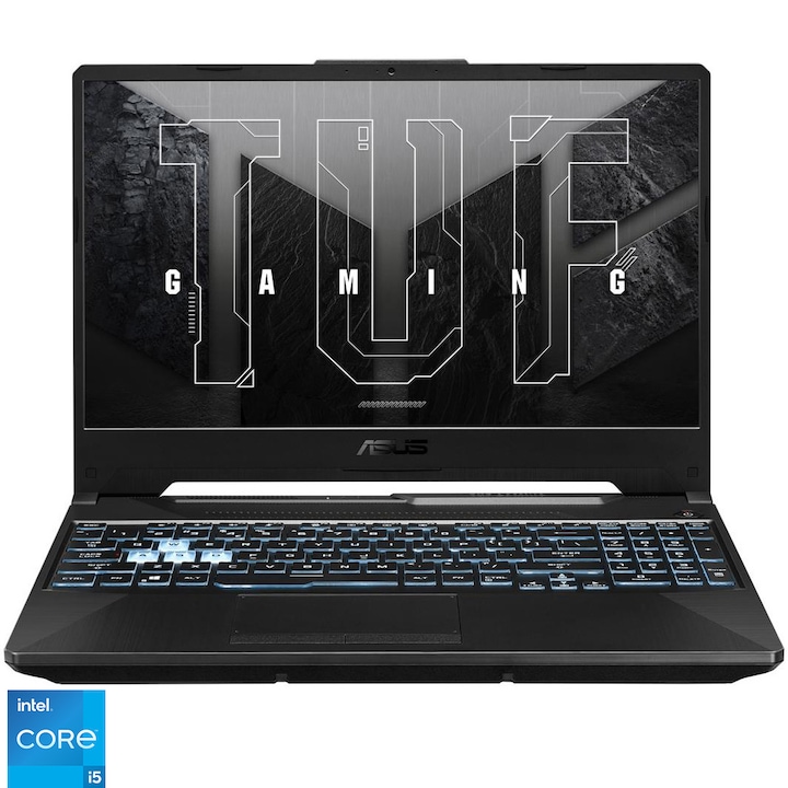 Laptop Gaming ASUS TUF F15 FX506HC cu procesor Intel® Core™ i5-11400H pana la 4.50 GHz, 15.6", Full HD, IPS, 144Hz, 8GB, 1TB SSD, NVIDIA® GeForce RTX™ 3050 4GB, No OS TGP 75W, Graphite Black