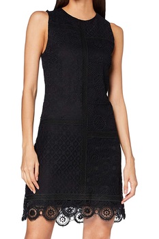 Rochie midi cu aplicatii dantela dama 'Madrid' Desigual, neagra, S Rochie midi cu aplicatii dantela dama 'Madrid' Desigual, neagra, S
