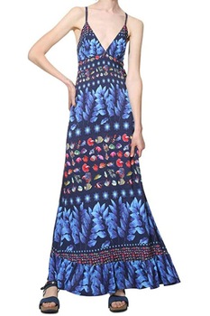 Rochie maxi imprimata dama 'Greta' Desigual, multicolor, XL Rochie maxi imprimata dama 'Greta' Desigual, multicolor, XL