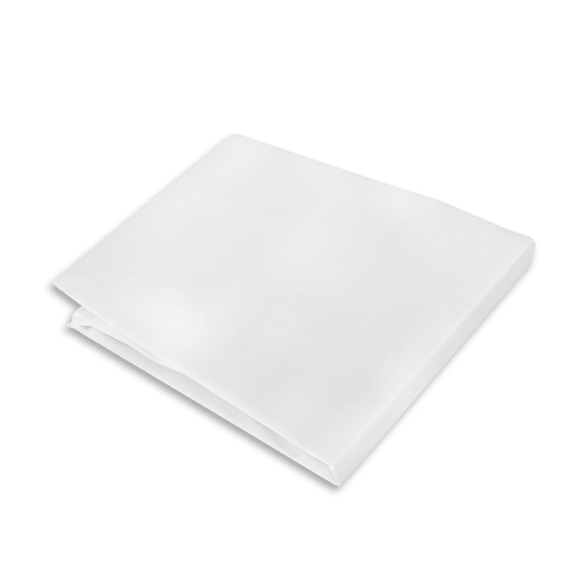 Cearsaf de pat cu elastic din bumbac satinat Svilanit Miha - alb 90X200 cm