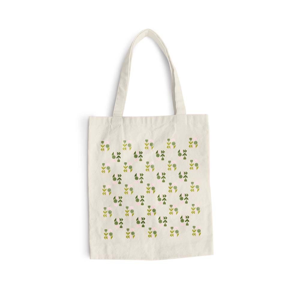 Sacosa bumbac pentru cumparaturi cu manere lungi, Flowers Collection, Minimalist Colored Flower, VA61