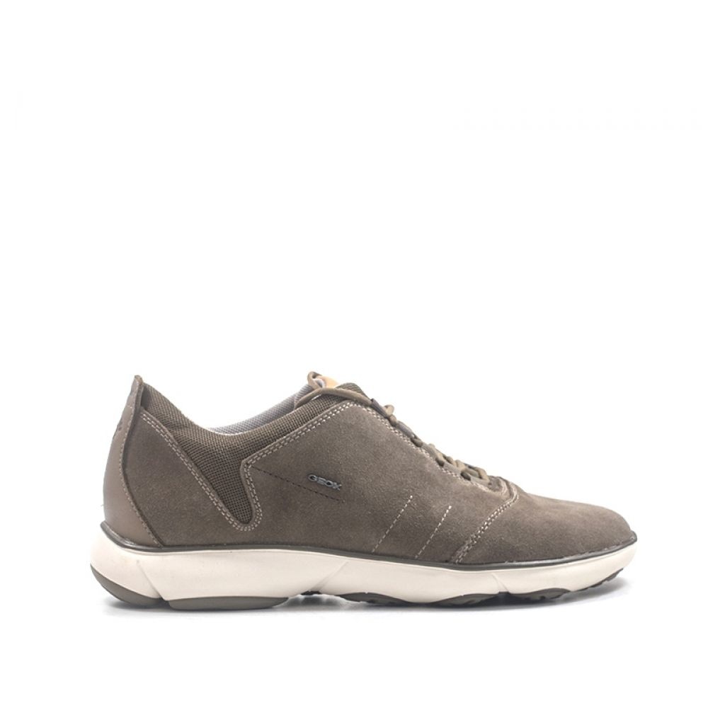 Pantofi sport barbati, Geox Nebula, piele naturala, siret, maro, 39 EU
