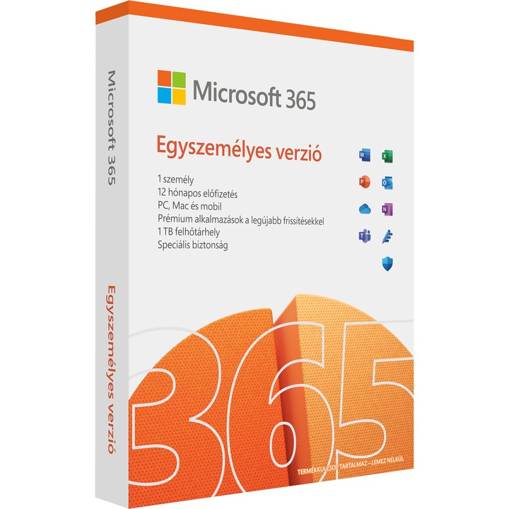 Microsoft 365 Egyszemélyes verzió magyar 1 éves dobozos előfizetés (QQ2-01744)