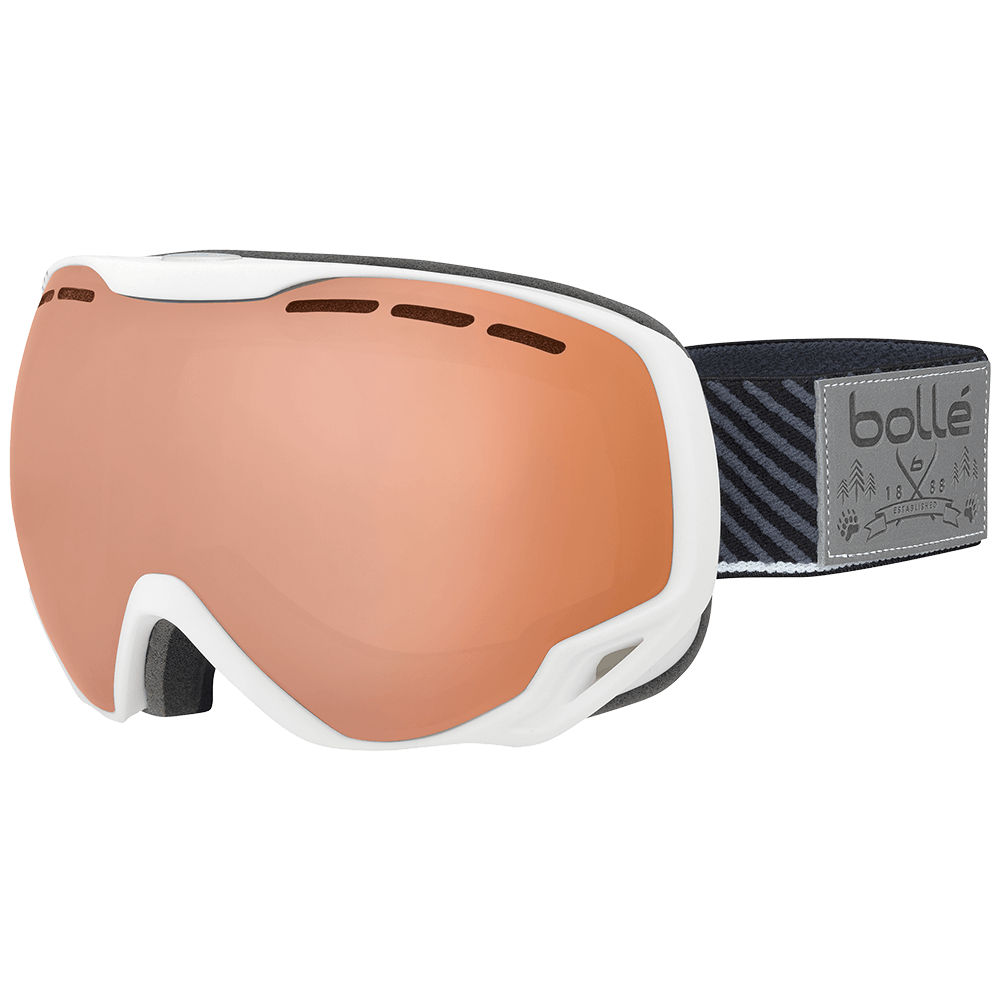 Ochelari schi Bolle Emperor white stripes modulator citrus gun, marime L, lentila S1-3