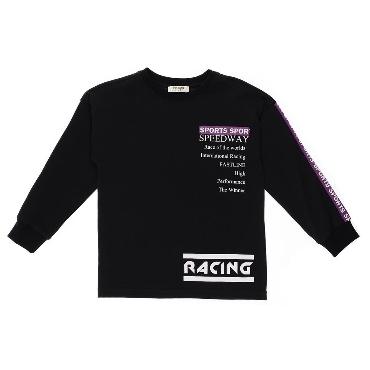 Bluza cu maneca lunga pentru baieti, culoare neagra, colectia Speedway 4468