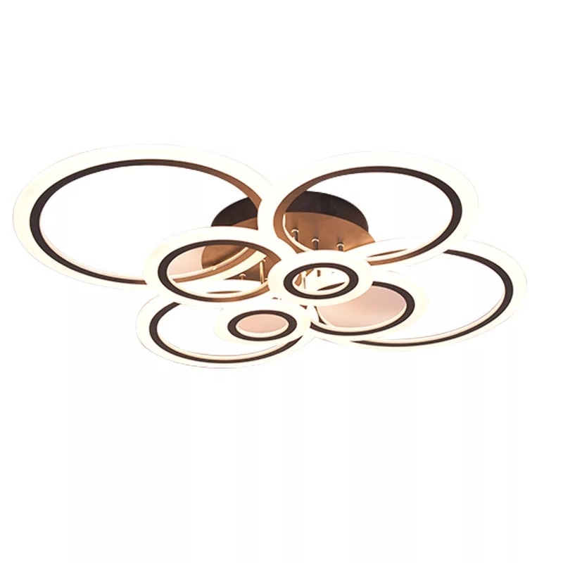 Lustra LED Clics UltraView, 200W, Reglabila prin Aplicatie IOS / Android si telecomanda, Lumina calda,rece,neutra, Maro