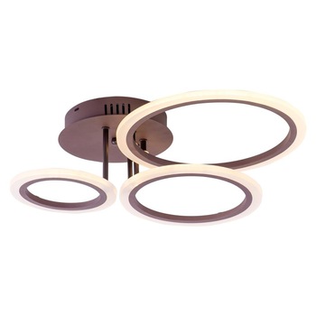 Lustra Led Clics 3U, 74W, Controlabila prin Aplicatie IOS / Android si telecomanda, Lumina calda, rece, neutra, Maro Lustra Led Clics 3U, 74W, Controlabila prin Aplicatie IOS / Android si telecomanda, Lumina calda, rece, neutra, Maro