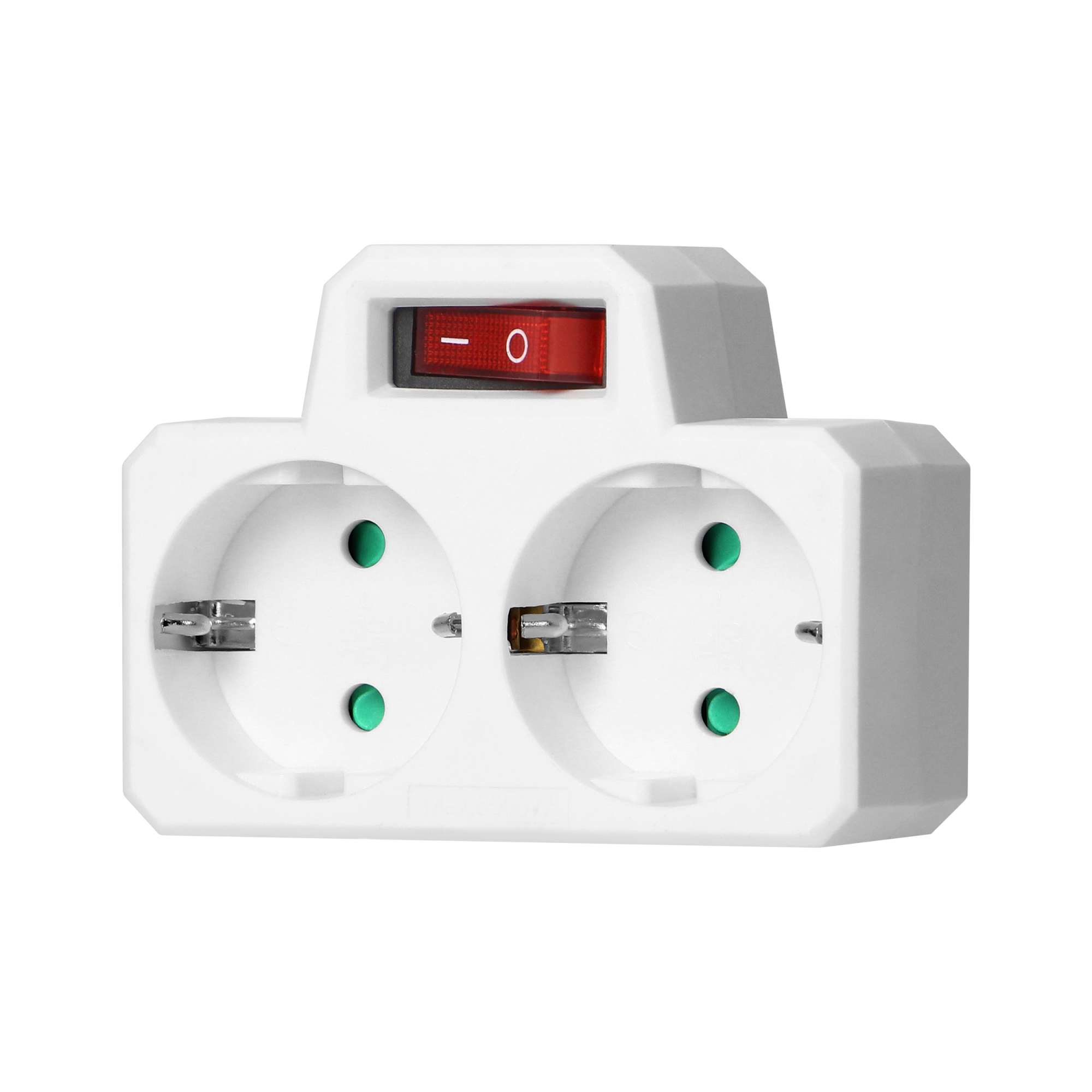 Dublu stecher cu oprire-pornire, Alb