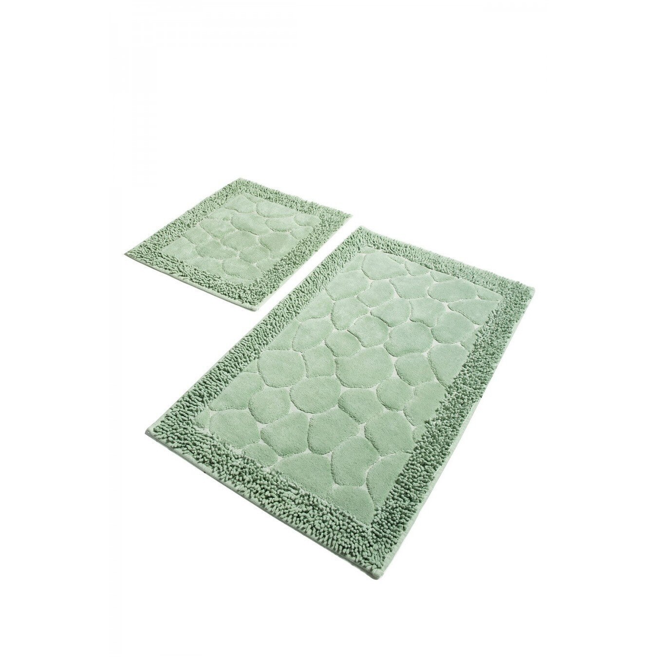Set 2 covorase baie bumbac, 50x60cm, 60x100cm, Alessia Home, Stone - Mint