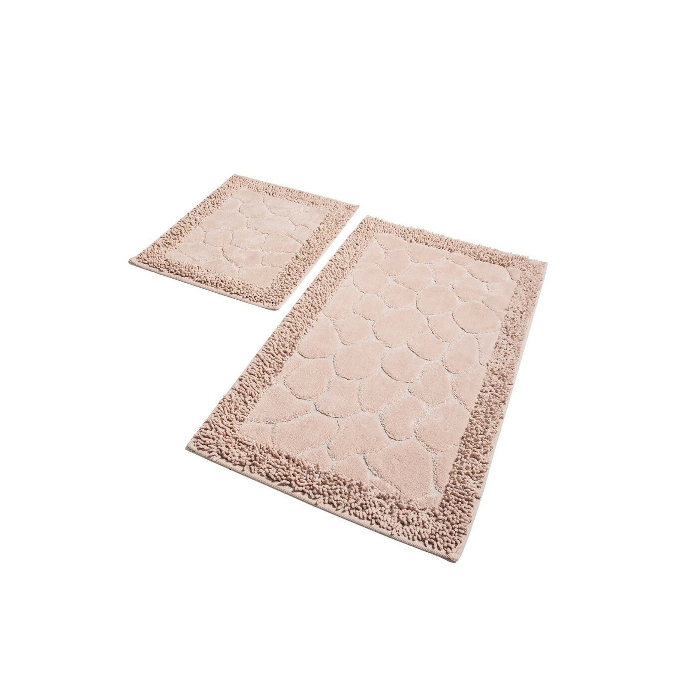 Set 2 covorase baie bumbac, 50x60cm, 60x100cm, Alessia Home, Stone - Powder