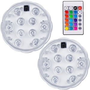 Set lampi LED Palmonix, Impermeabile, 2 bucati, 10 LED-uri, 7 cm