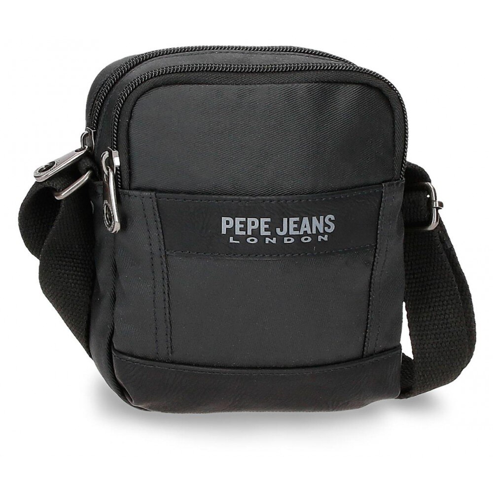 Geanta umar 2 compartimente, Pepe Jeans Paxton, negru, 12x15x3.5 cm