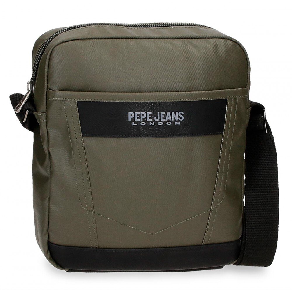 Geanta umar, compartiment tableta, Pepe Jeans Paxton, kaki, 23x27x7 cm