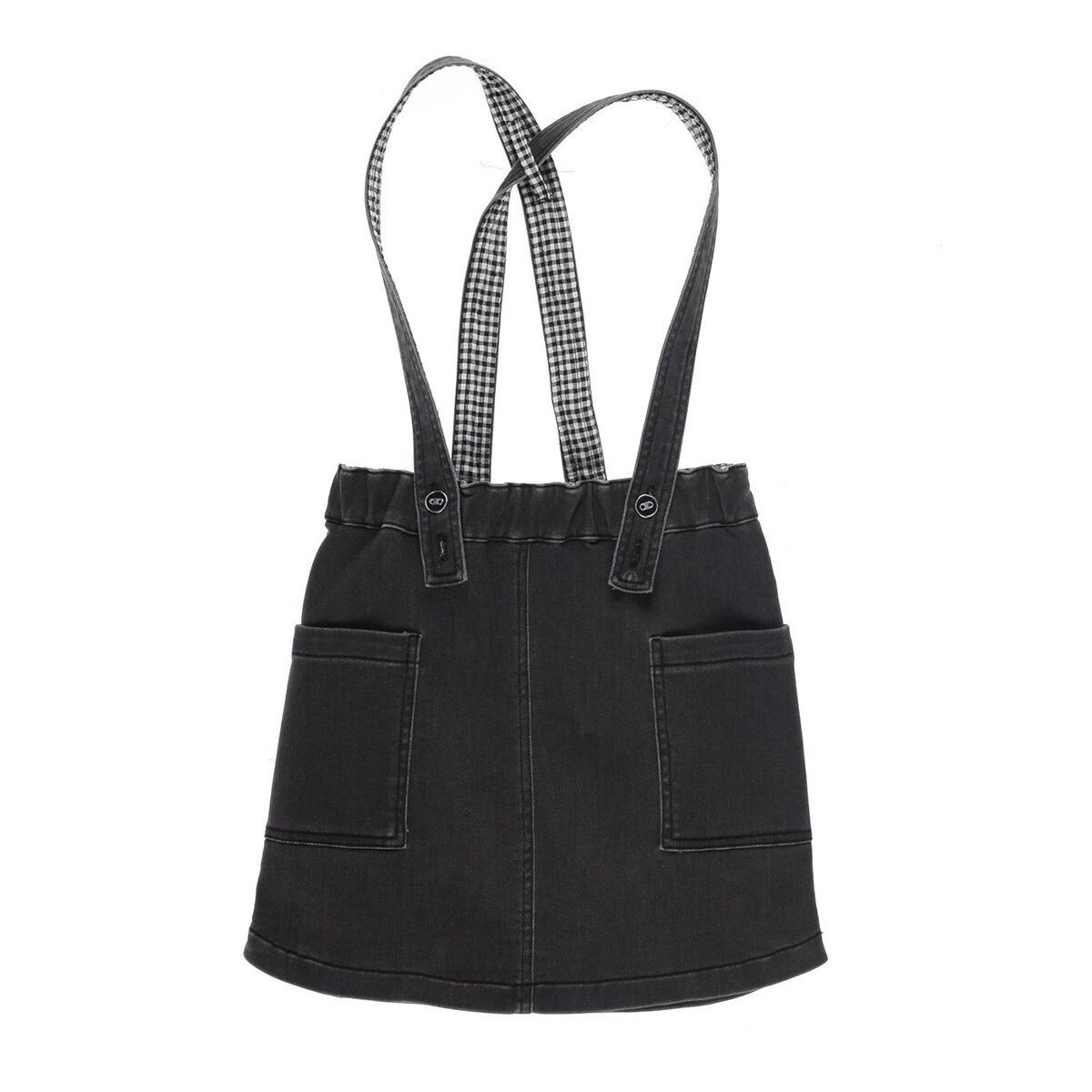 Fusta din denim pentru fete, culoare neagra, colectia Vichy Garden 4634