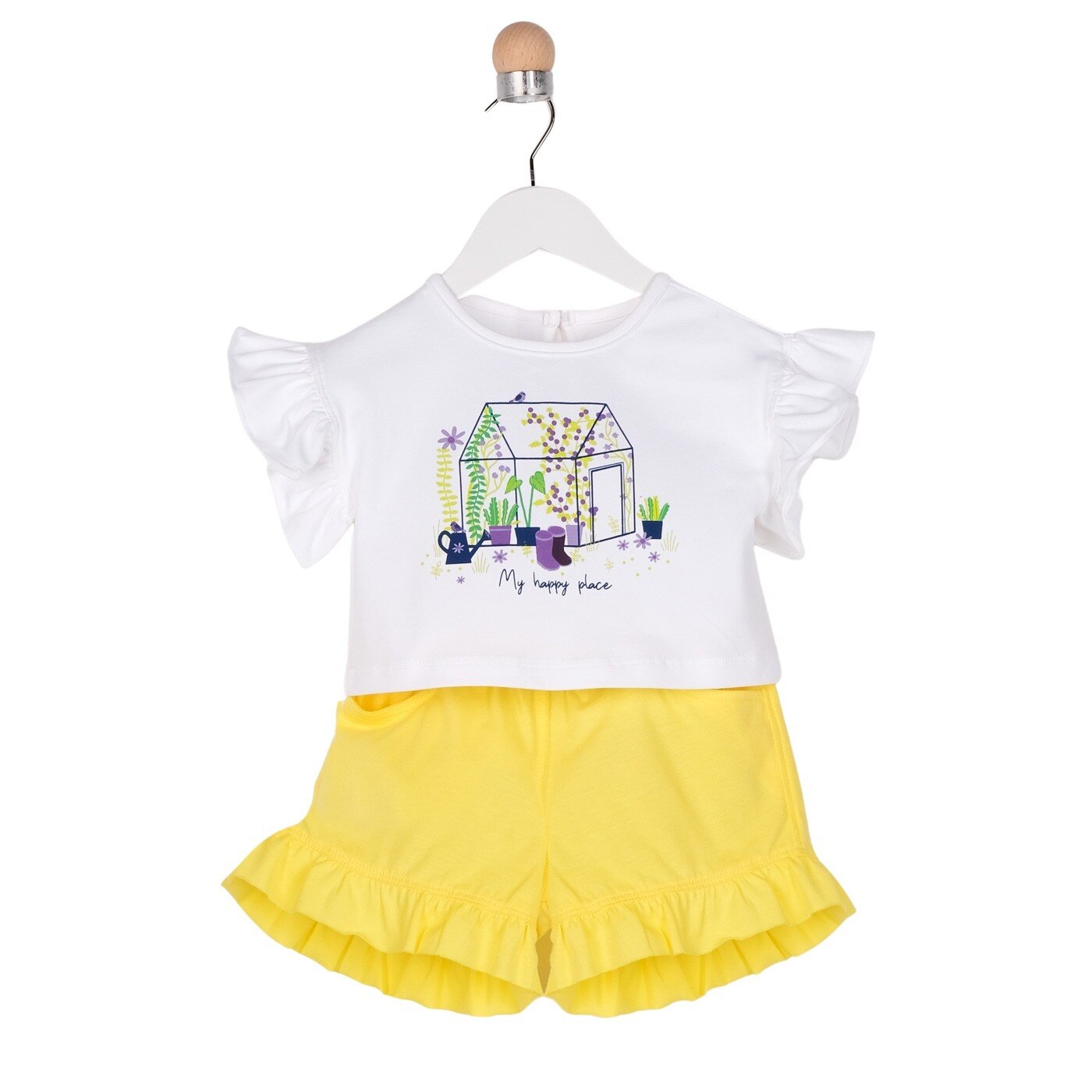 Set 2 piese pentru fete, culoare galbena, colectia Happy Place 3677