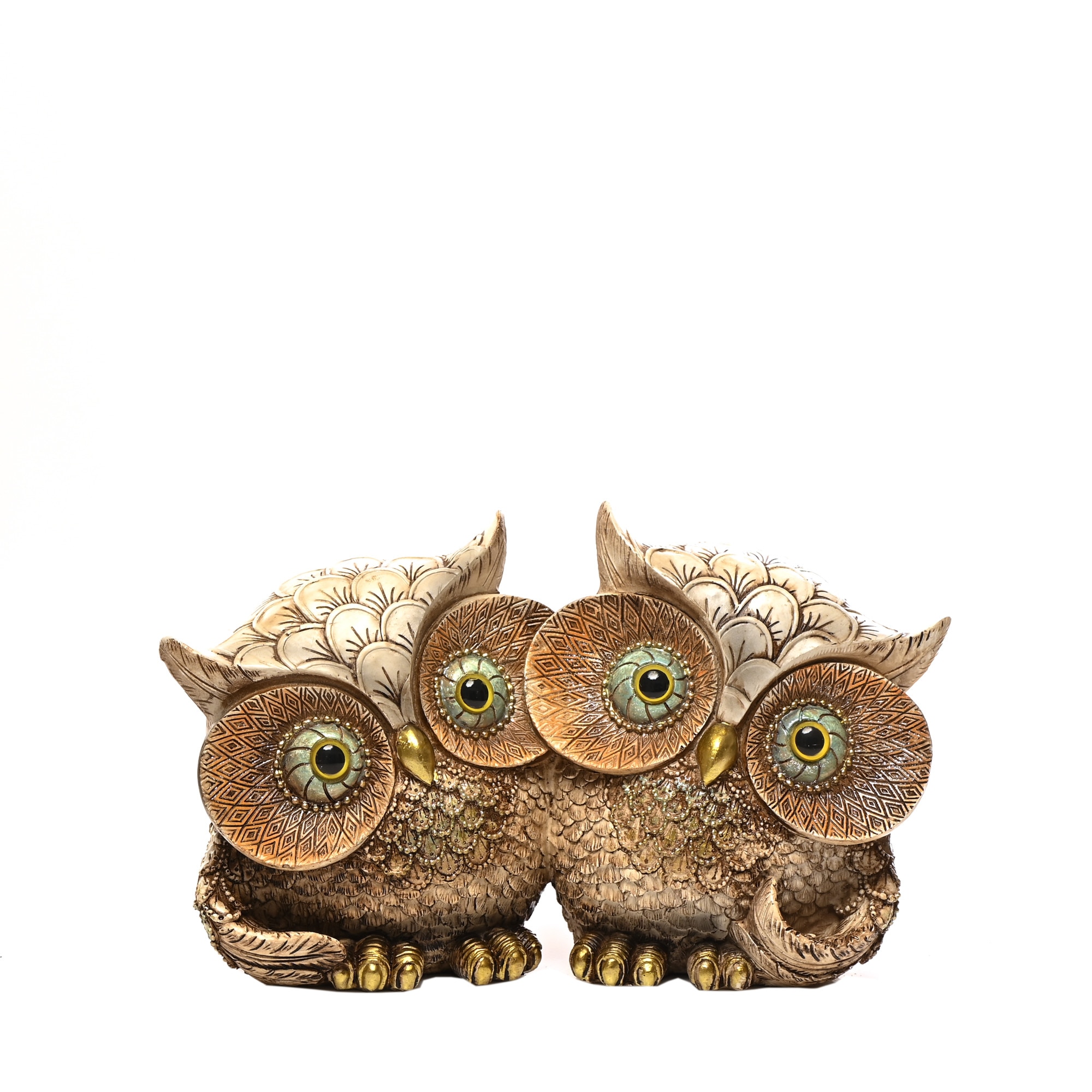 Statueta bufnitele 'oachese', realizata din rasina, 21 cm