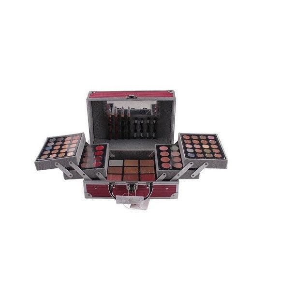Trusa Machiaj cu Geanta Miss Rose Make-up Roz, 78 culori