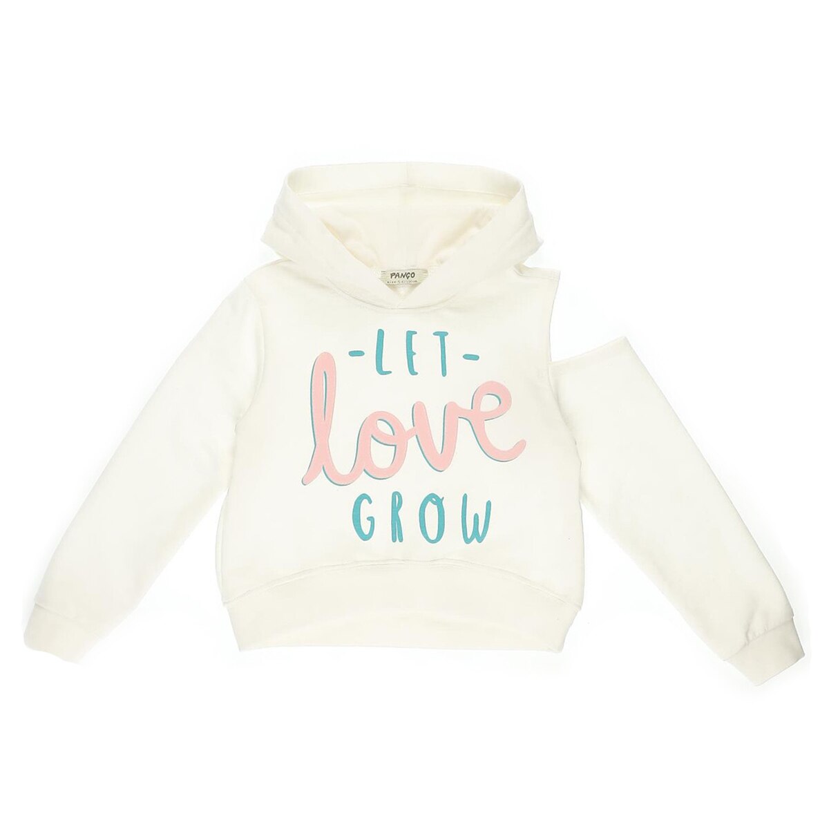 Hanorac pentru fete, culoare alba, colectia Wild Flower 4825