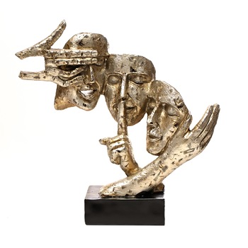 Statueta '3 masti' II, realizata din rasina, 32 cm Statueta '3 masti' II, realizata din rasina, 32 cm