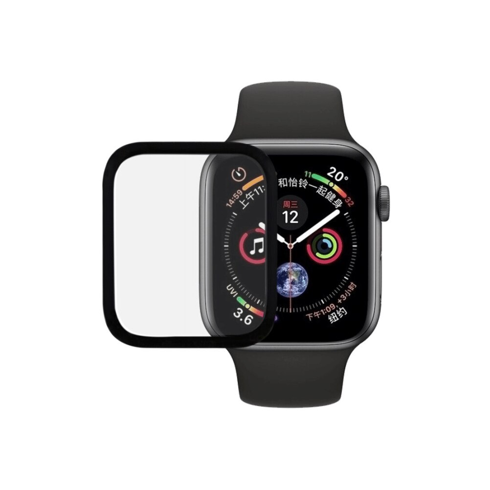 Folie de protectie Tempered Glass Ultra Smart Protection compatibil cu Apple Watch 4/5/6 SE 44mm cu rama neagra