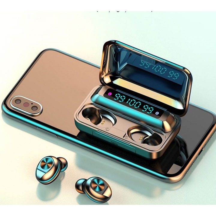 Casti Bluetooth F9-10 TWS negru