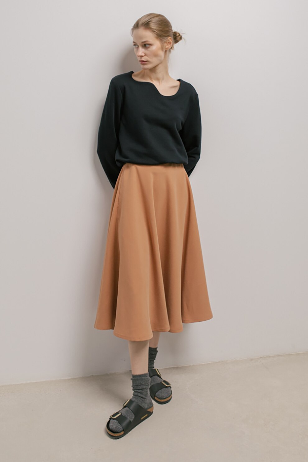 UNDRESS, Fusta evazata cu buzunare laterale, Oranj persan