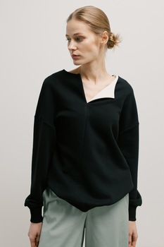 UNDRESS, Bluza cu decolteu in V si maneci cazute, Negru UNDRESS, Bluza cu decolteu in V si maneci cazute, Negru
