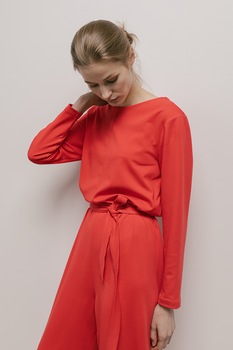 UNDRESS, Salopeta maxi cu un cordon in talie, Rosu UNDRESS, Salopeta maxi cu un cordon in talie, Rosu