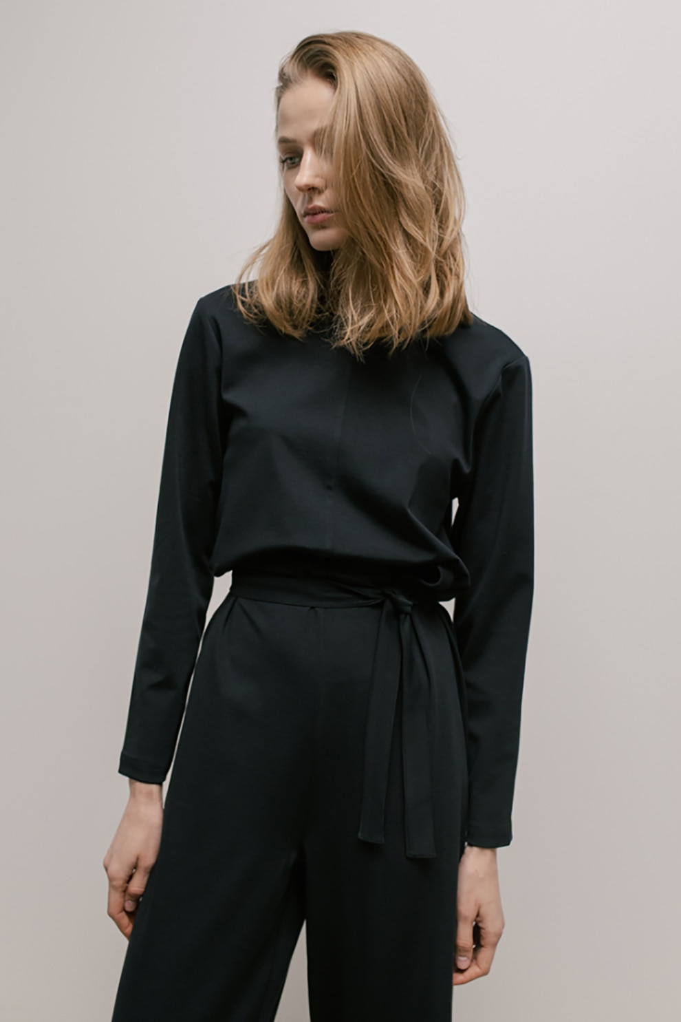 UNDRESS, Salopeta maxi cu un cordon in talie, Bleumarin inchis