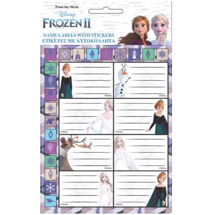 Set 16 etichete Frozen Alb/Mov