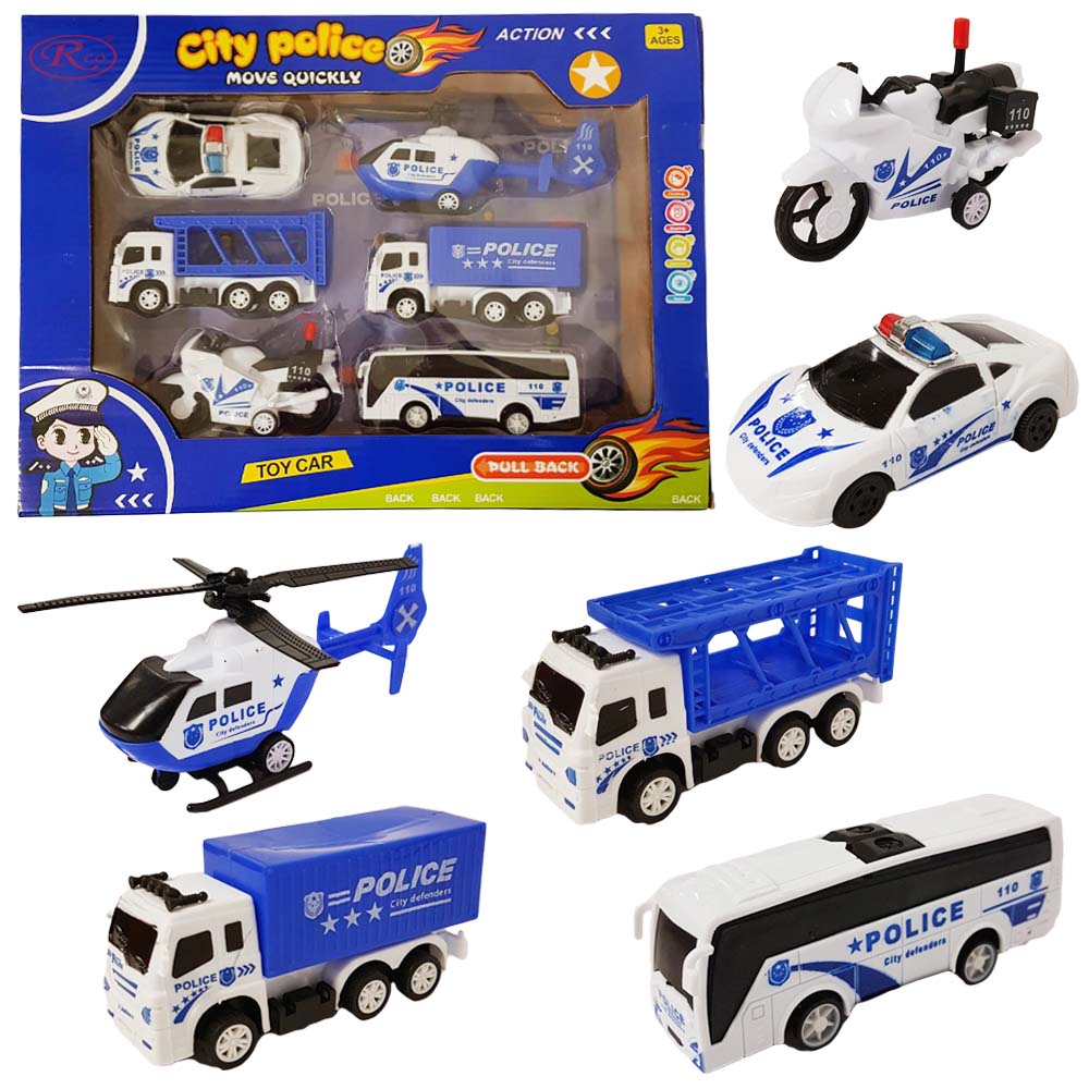 Set Politie cu vehicule de oras,6 piese, 38 cm BL2517 RCO®