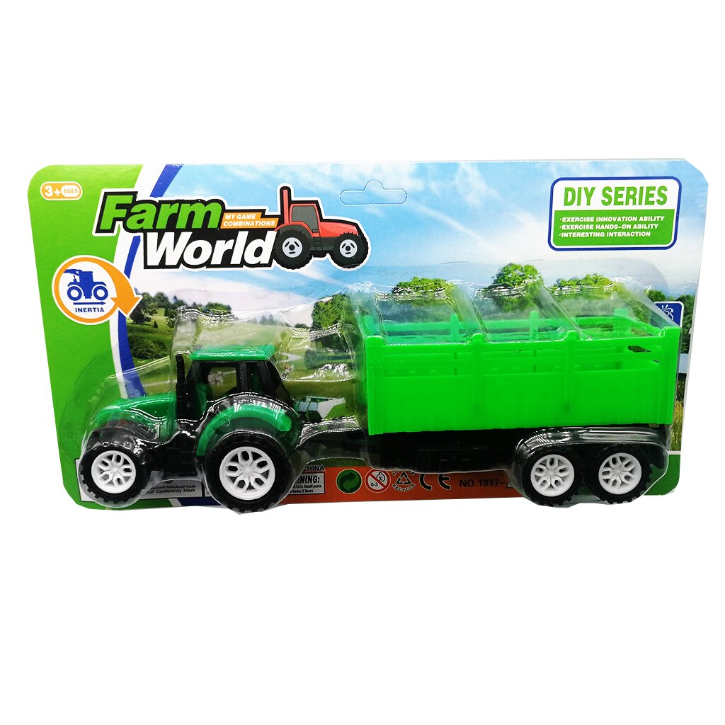 Tractor cu remorca, Farm World, 24cm, mecanism cu inertie, Vision®