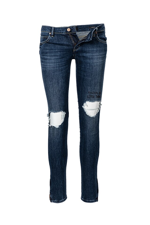 Blugi skinny cu detalii cu aspect deteriorat, Guess, Albastru, marimea 28