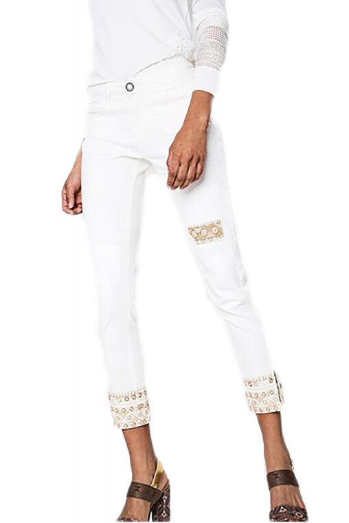 Blugi Skinny cu detalii brodate, Desigual 