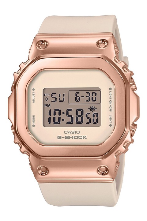 Casio, Електронен часовник G-Shock с каишка от смола, Бледорозов