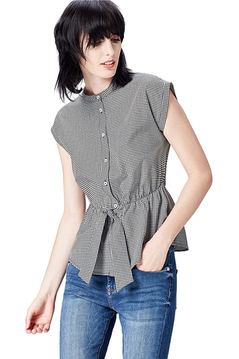 Camasa de dama, Find, Poliester, Marime S, Negru/Alb