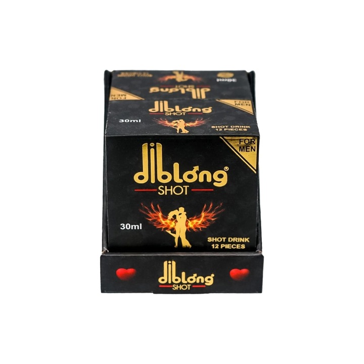 Diblong Energy Shot - supliment alimentar pentru barbati, cu indulcitori, sub forma de bautura energizanta care ajuta la mentinerea sanatatii sexuale si a functiei erectile, 12 buc x 30 ml