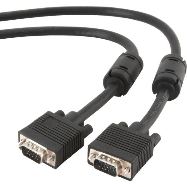 Cablu date monitor, VGA tata - VGA tata, dubluecranat, 20M, Negru