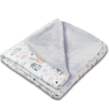 Paturica dubla pufoasa cu doua fete 100x78 cm Kidizi Fluffy Forest Friends Paturica dubla pufoasa cu doua fete 100x78 cm Kidizi Fluffy Forest Friends