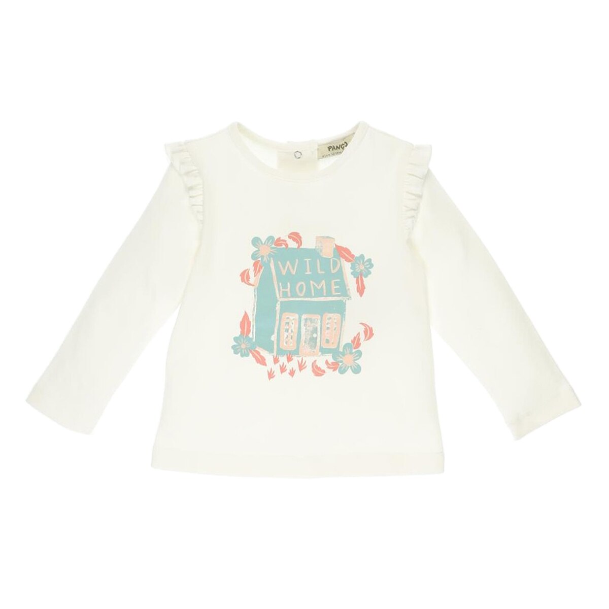 Bluza cu maneca lunga pentru fete, culoare alba, colectia Wild Flower 4439