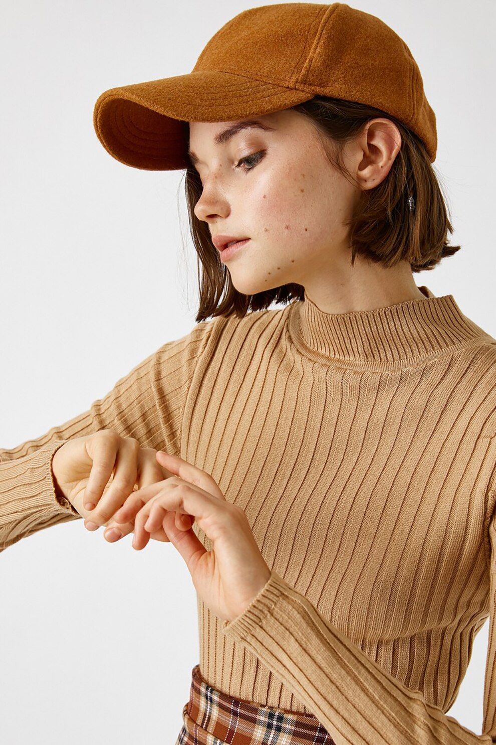 KOTON, Pulover cu aspect striat, Cafeniu