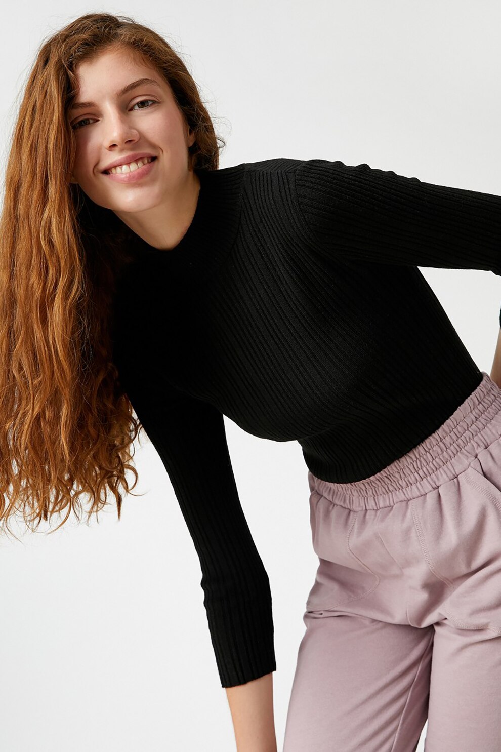 KOTON, Pulover cu aspect striat, Negru