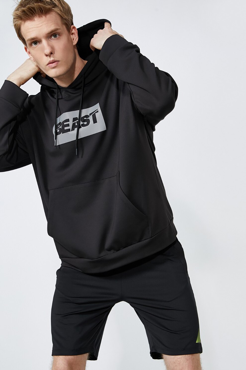 KOTON, Hanorac cu imprimeu text, Negru